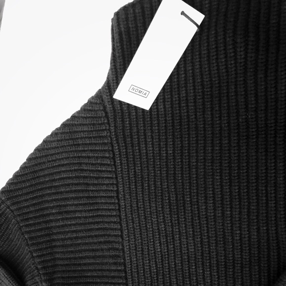 Nomia NYC Ribbed Asymmetrical Mock Turtleneck - Picture 3 of 8